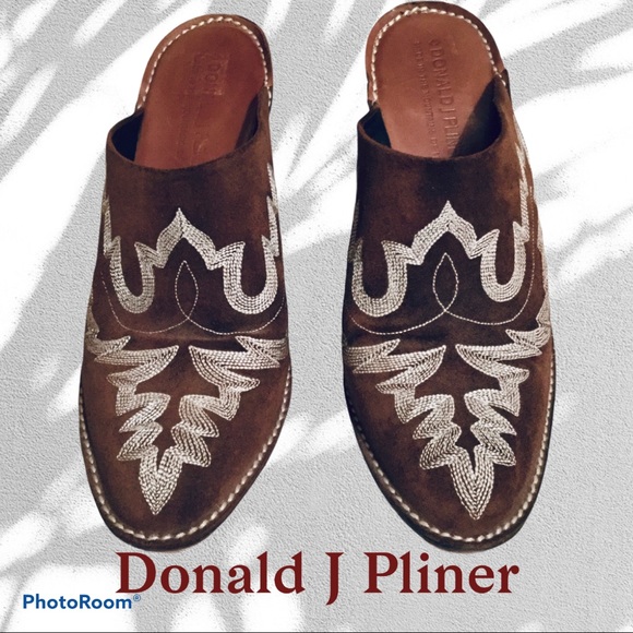 Donald J Pliner Brown & White Design Mules - Picture 4 of 6